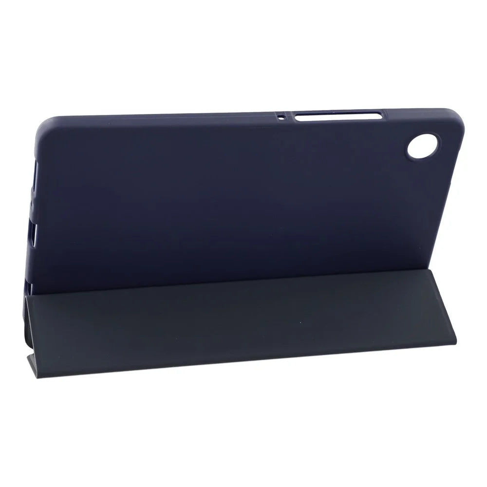 For Samsung Galaxy Tab A11+ Case PU Leather + Silicone Tri-Fold Stand Tablet Cover - Dark Blue - 2