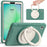For Samsung Galaxy Tab A11 Case 360 Degree Rotary Kickstand Handle PC + TPU Hybrid Cover - Emerald Green - 1