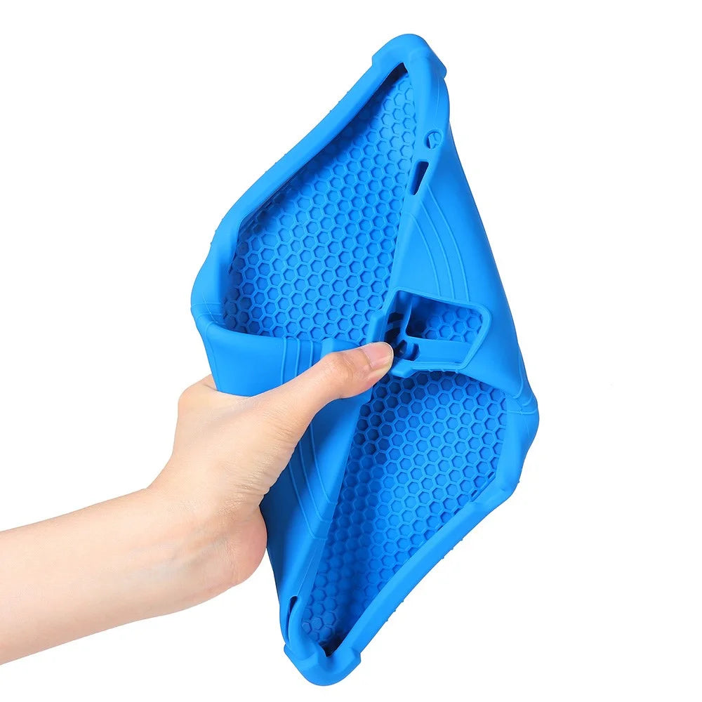 For TCL Tab 10L Gen4 10.1 inch Case Adjustable Kickstand Silicone Tablet Protective Cover - Dark Blue - 6