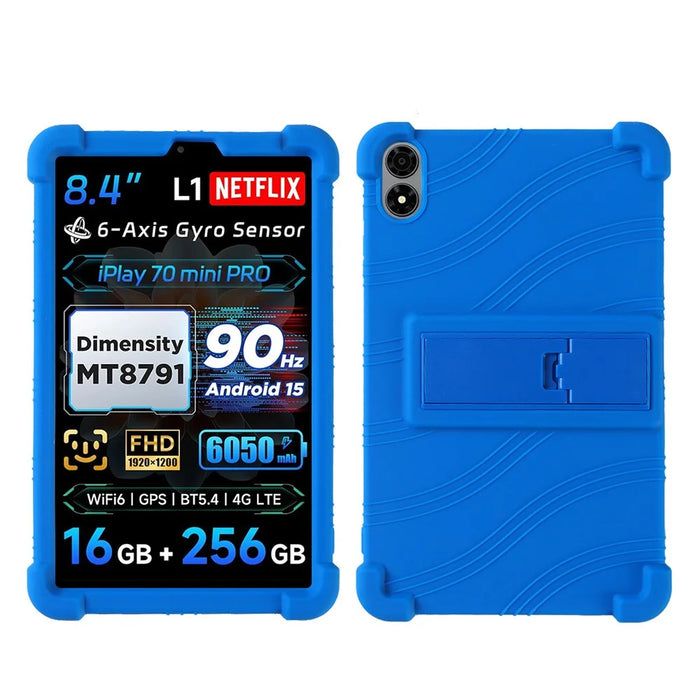 For Alldocube iPlay 70 mini Pro Case Adjustable Kickstand Silicone Tablet Protective Cover - Dark Blue - 1
