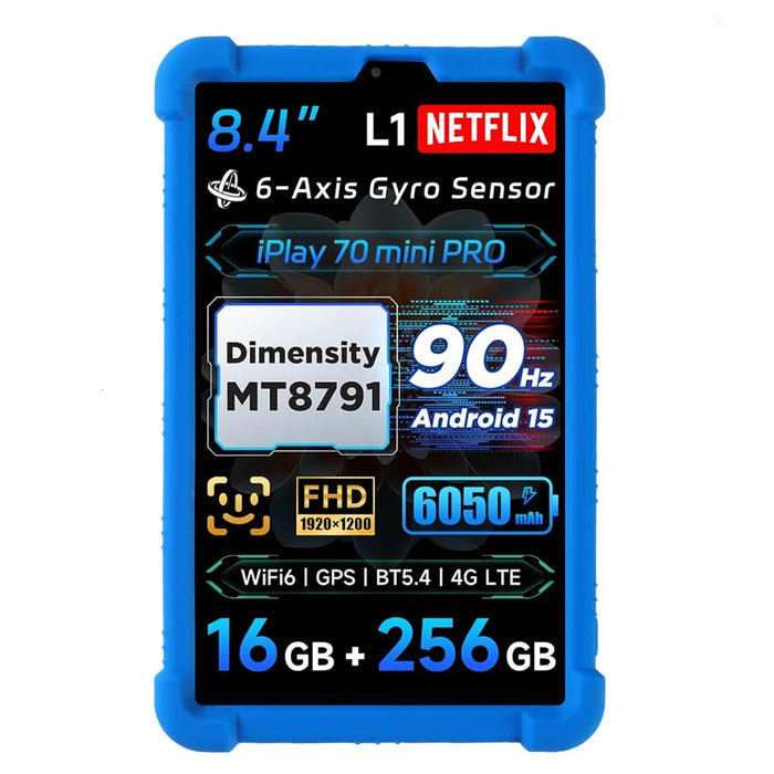 For Alldocube iPlay 70 mini Pro Case Adjustable Kickstand Silicone Tablet Protective Cover - Dark Blue - 3