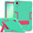 For Samsung Galaxy Tab A11+ / A9+ Case Robot Style Silicone + PC Tablet Cover with Kickstand - Mint Green  /  Rose - 1