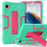 For Samsung Galaxy Tab A11 Case Robot Style Silicone + PC Tablet Cover with Kickstand - Mint Green  /  Rose - 1
