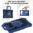 For Samsung Galaxy Tab A11 Case Silicone + PC Hand Grip Kickstand Tablet Cover with Shoulder Strap - Navy Blue  /  Black - 4