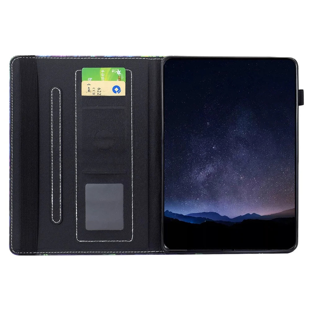Leather Case for iPad 10.2 (2020) / (2019) / iPad Air 10.5 inch (2019) / Pro 10.5-inch (2017) Pattern Print Card Slots Stand Auto Sleep Wake Tablet Cover - Colorful Cat - 2