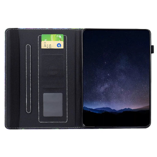 For iPad (2025) / iPad 10.9 (2022) Leather Case Pattern Print Card Slots Stand Auto Sleep Wake Tablet Cover - Colorful Cat - 2