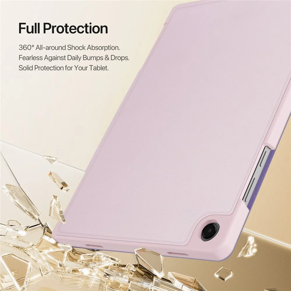 DUX DUCIS Vers Series For Samsung Galaxy Tab A9+ Tablet Case Multi-function Folding Stand Leather Cover - Pink - 7