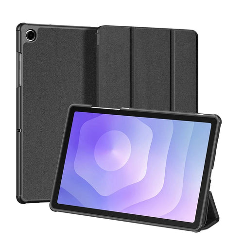DUX DUCIS Domo Series for Samsung Galaxy Tab A11+ / A9+ Case Tri-Fold Stand Leather Cover Auto Wake / Sleep - Black - 1