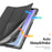 DUX DUCIS Domo Series for Samsung Galaxy Tab A11+ / A9+ Case Tri-Fold Stand Leather Cover Auto Wake / Sleep - Black - 7