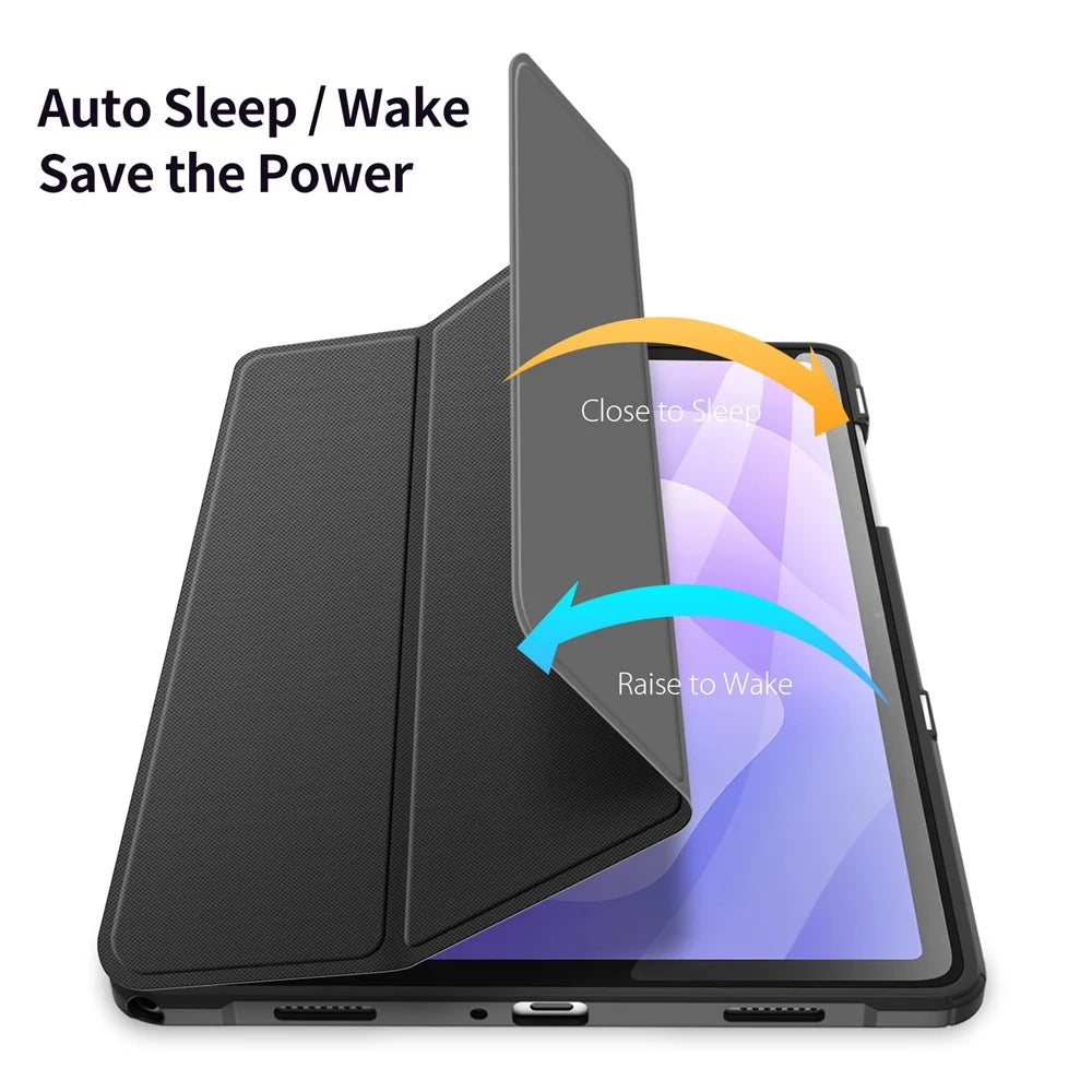 DUX DUCIS TOBY Series For Samsung Galaxy Tab A11+ / A9+ Case PU Leather Tri-Fold Stand Tablet Cover - Black - 5