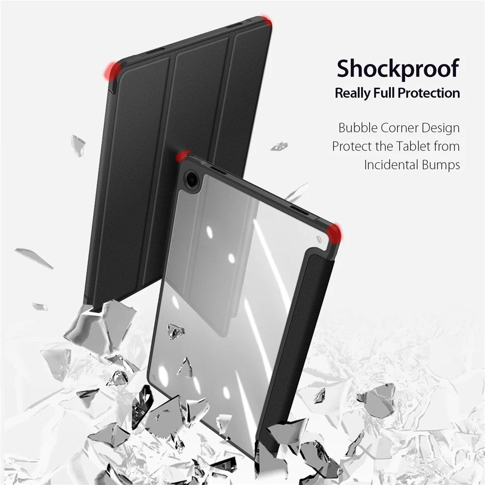 DUX DUCIS TOBY Series For Samsung Galaxy Tab A11+ / A9+ Case PU Leather Tri-Fold Stand Tablet Cover - Black - 6