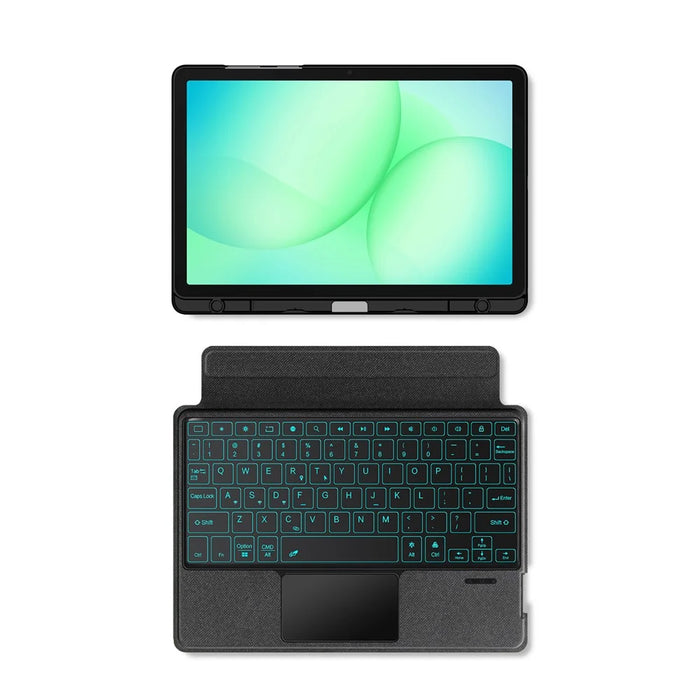 For Samsung Galaxy Tab A11+ Leather Case + Bluetooth-Compatible Keyboard with Backlight Trackpad - 4