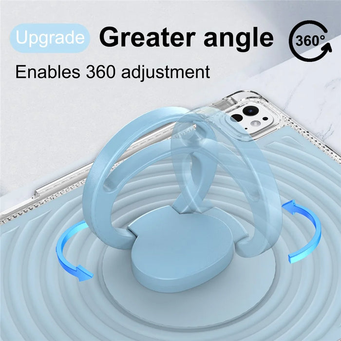 Tablet Case For iPad Air 13 (2026) / (2025) / (2024) / Pro 13 (2025) / (2024) / Pro 12.9 (2022) / (2021) / (2020) / (2018)  Kickstand Wave Pattern Shockproof TPU + PC Cover - Baby Blue - 3