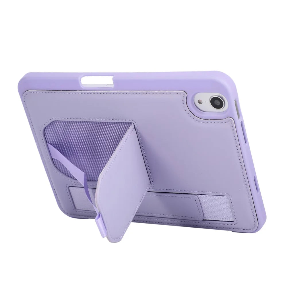 For iPad mini (2024)  /  (2021) Case Kickstand PU + TPU Tablet Cover with Wristband  /  Pen Slot - Purple - 3