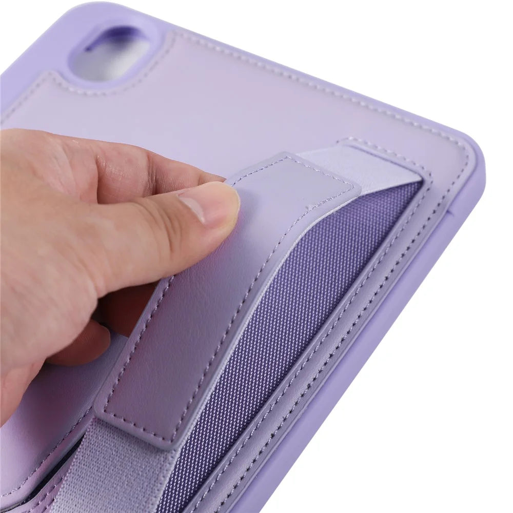 For iPad mini (2024)  /  (2021) Case Kickstand PU + TPU Tablet Cover with Wristband  /  Pen Slot - Purple - 5