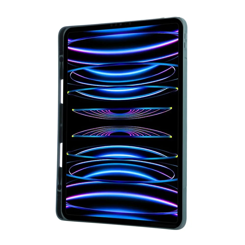 Tablet Case For iPad Air 11 (2026) / (2025) / (2024) / Air (2022) / (2020)  /  Pro 11 (2022)  /  (2020)  /  (2018) Kickstand PU + TPU Cover with Wristband  /  Pen Slot - Green - 7