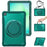 For Samsung Galaxy Tab A11+ Case Rotary Kickstand PC + TPU + Silicone Cover with Shoulder Strap - Midnight Green - 3