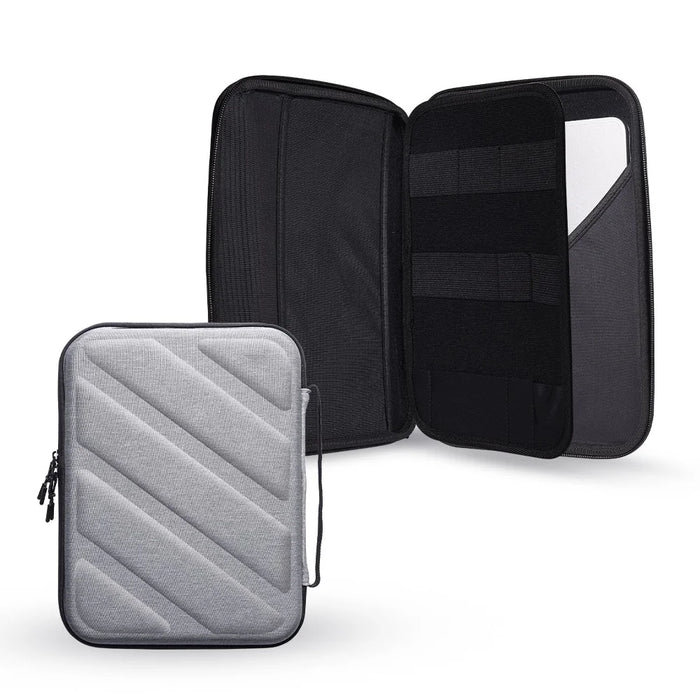 For 10-11 inch 180° Full-Opening Tablet Sleeve Case Waterproof Shockproof Tablet Sleeve Bag - Grey - 1