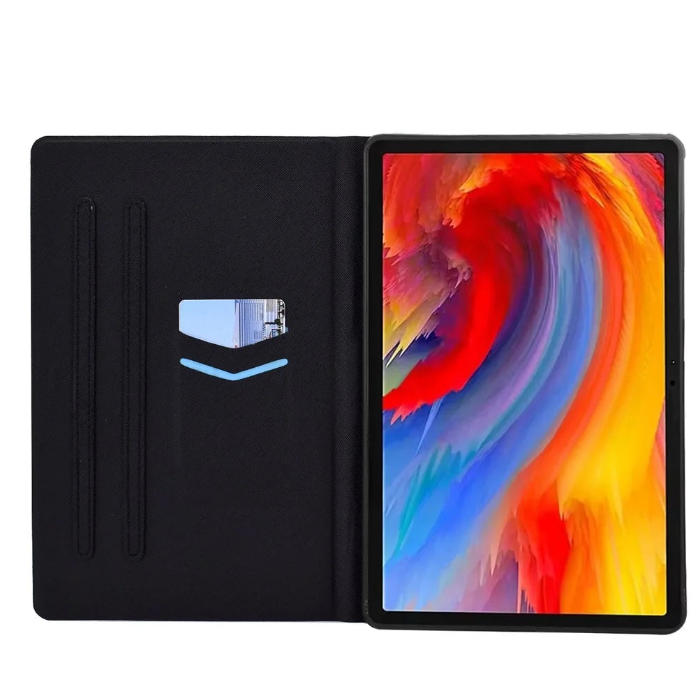 For Lenovo Xiaoxin Pad 12.1 (2025) Case Stand Pattern Printed Leather Cover - Blue Marble - 2