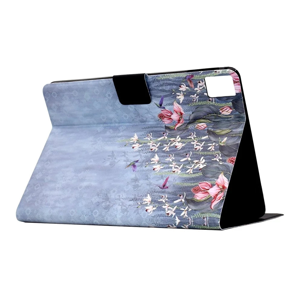 For Lenovo Xiaoxin Pad 12.1 (2025) Case Card Holder Pattern Print Leather Cover - Bird - 4