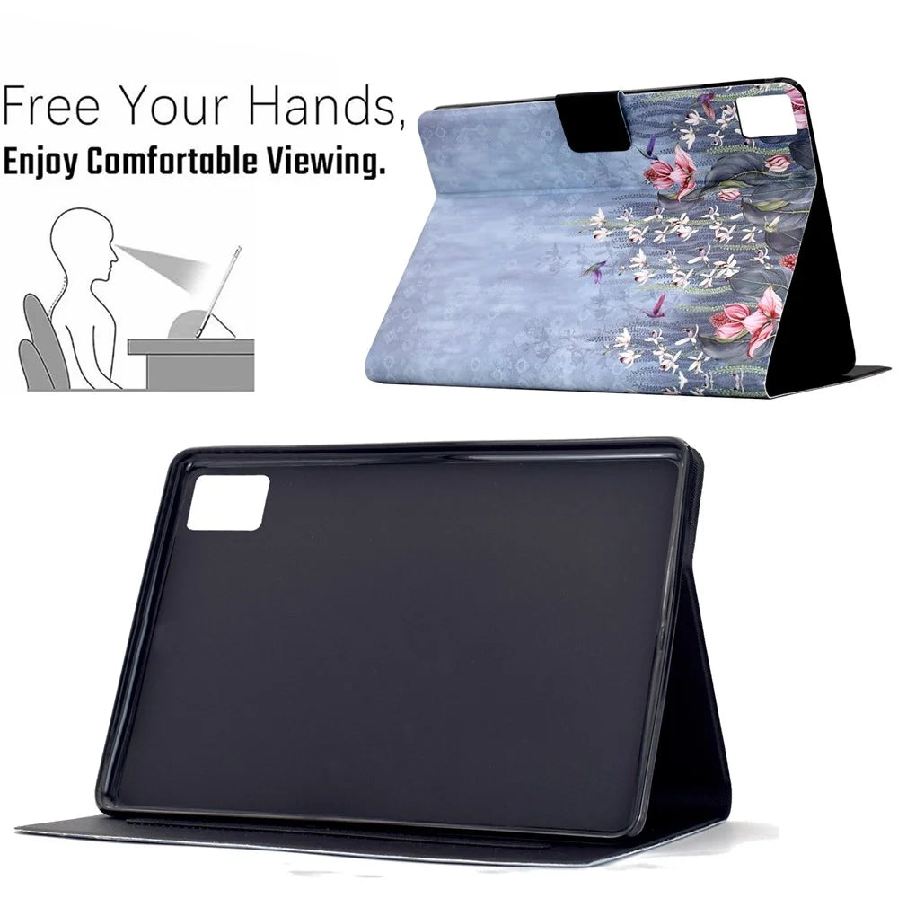 For Lenovo Xiaoxin Pad 12.1 (2025) Case Card Holder Pattern Print Leather Cover - Bird - 6