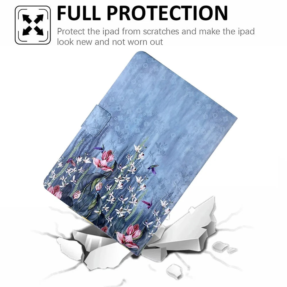 For Lenovo Xiaoxin Pad 12.1 (2025) Case Card Holder Pattern Print Leather Cover - Bird - 7