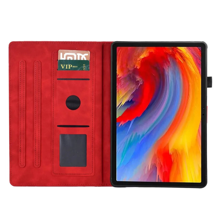 For Lenovo Xiaoxin Pad 12.1 (2025) Leather Case Tree Pattern Card Slots Stand Cover - Red - 2