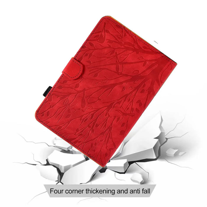 For Lenovo Xiaoxin Pad 12.1 (2025) Leather Case Tree Pattern Card Slots Stand Cover - Red - 7