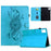 For Lenovo Xiaoxin Pad 12.1 (2025) Case Mandala Imprinted Leather Tablet Cover with Card Slots - Sky Blue - 1
