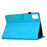 For Lenovo Xiaoxin Pad 12.1 (2025) Case Mandala Imprinted Leather Tablet Cover with Card Slots - Sky Blue - 3