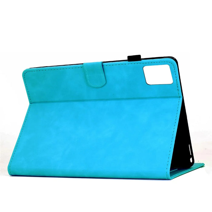 For Lenovo Xiaoxin Pad 12.1 (2025) Case Mandala Imprinted Leather Tablet Cover with Card Slots - Sky Blue - 3