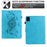 For Lenovo Xiaoxin Pad 12.1 (2025) Case Mandala Imprinted Leather Tablet Cover with Card Slots - Sky Blue - 4
