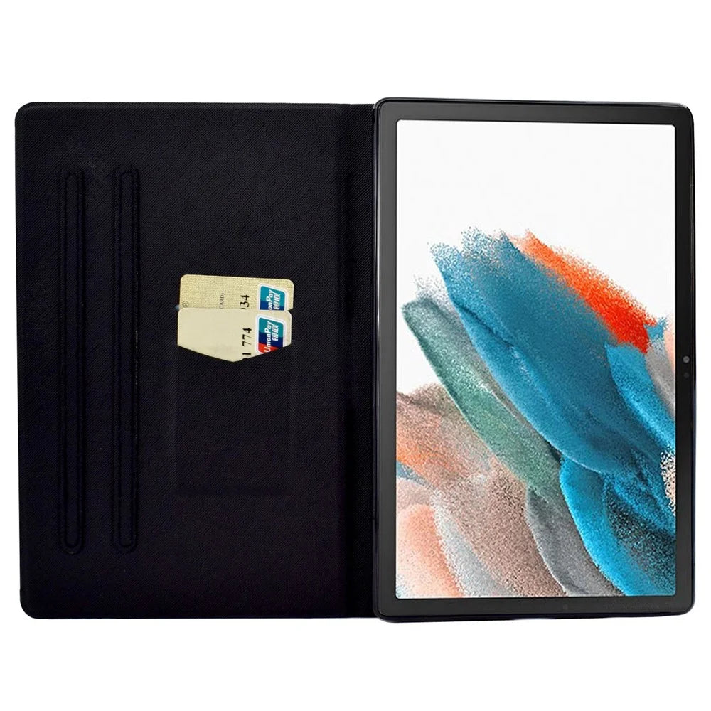 For Samsung Galaxy Tab A8 10.5 (2021) SM-X200 / X205 / Tab A8 10.5 (2022) Anti-drop Magnetic Pattern Printing Cover Folio Flip Auto Wake / Sleep PU Leather Stand Case with Card Slots - Leopard - 2