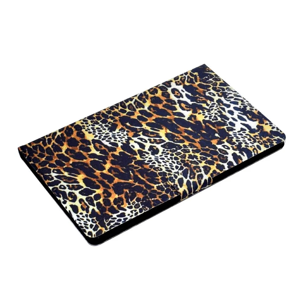 For Samsung Galaxy Tab A8 10.5 (2021) SM-X200 / X205 / Tab A8 10.5 (2022) Anti-drop Magnetic Pattern Printing Cover Folio Flip Auto Wake / Sleep PU Leather Stand Case with Card Slots - Leopard - 5