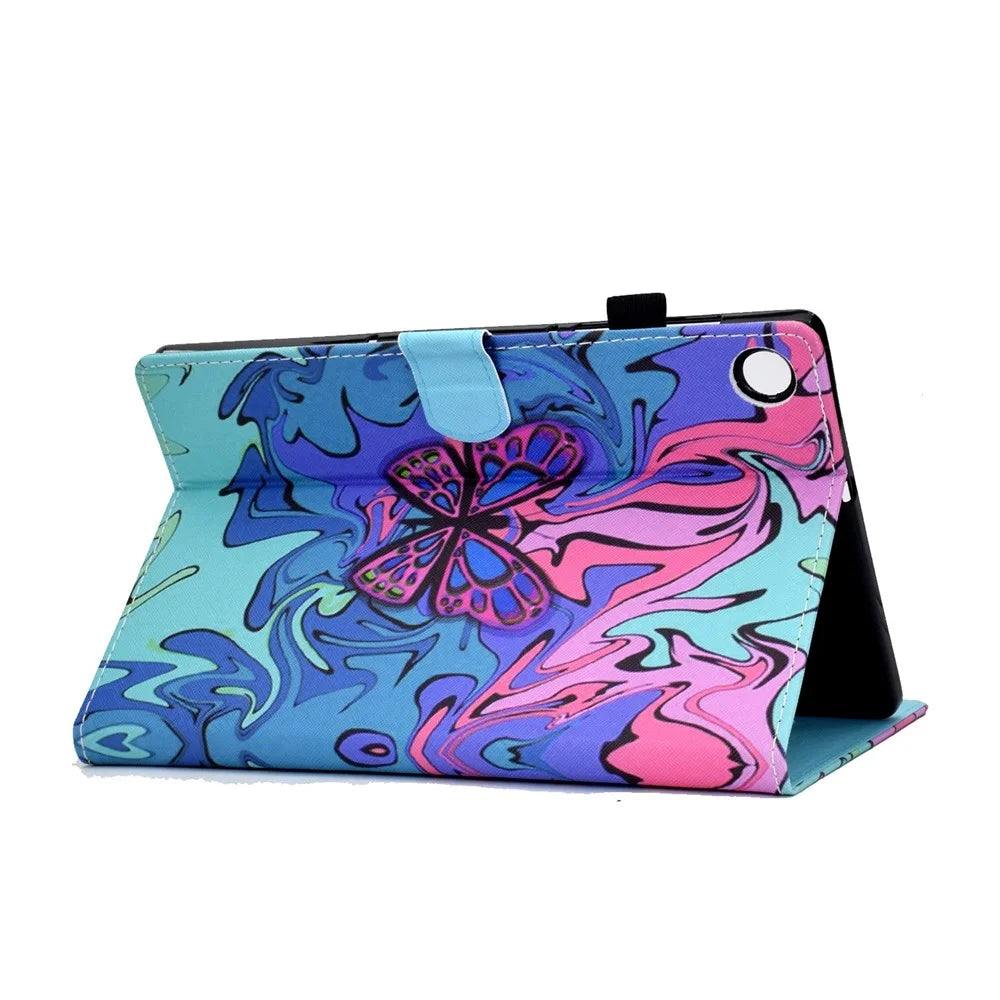 For Samsung Galaxy Tab A8 10.5 (2021) SM-X200 / X205 / Tab A8 10.5 (2022) PU Leather Pattern Printing Cover Smart Folio Stand Stitching Case with Card Slots and Pencil Holder - Butterfly - 4