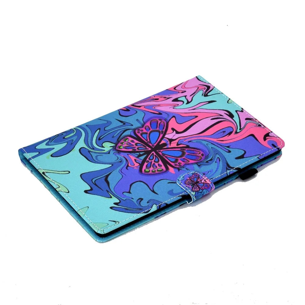 For Samsung Galaxy Tab A8 10.5 (2021) SM-X200 / X205 / Tab A8 10.5 (2022) PU Leather Pattern Printing Cover Smart Folio Stand Stitching Case with Card Slots and Pencil Holder - Butterfly - 5