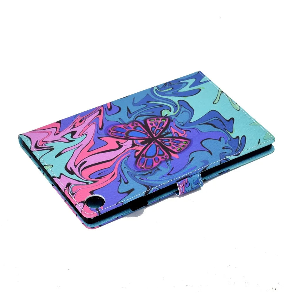 For Samsung Galaxy Tab A8 10.5 (2021) SM-X200 / X205 / Tab A8 10.5 (2022) PU Leather Pattern Printing Cover Smart Folio Stand Stitching Case with Card Slots and Pencil Holder - Butterfly - 6