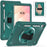 For Samsung Galaxy Tab S11 Case Kickstand PC + TPU + Silicone Tablet Cover with Rotary Hand Strap - Midnight Green - 1