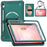 For Samsung Galaxy Tab S11 Case Hand Strap Kickstand PC + TPU + Silicone Cover with Shoulder Strap - Midnight Green - 1
