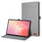 For Samsung Galaxy Tab S11 Case with Stand Card Holder Cloth Texture Leather Tablet Cover - Grey - 1