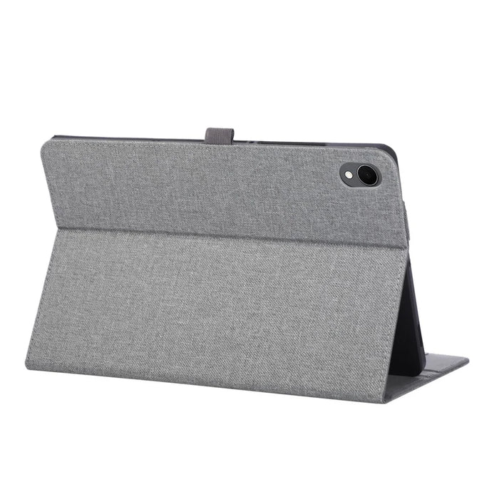 For Samsung Galaxy Tab S11 Case with Stand Card Holder Cloth Texture Leather Tablet Cover - Grey - 2