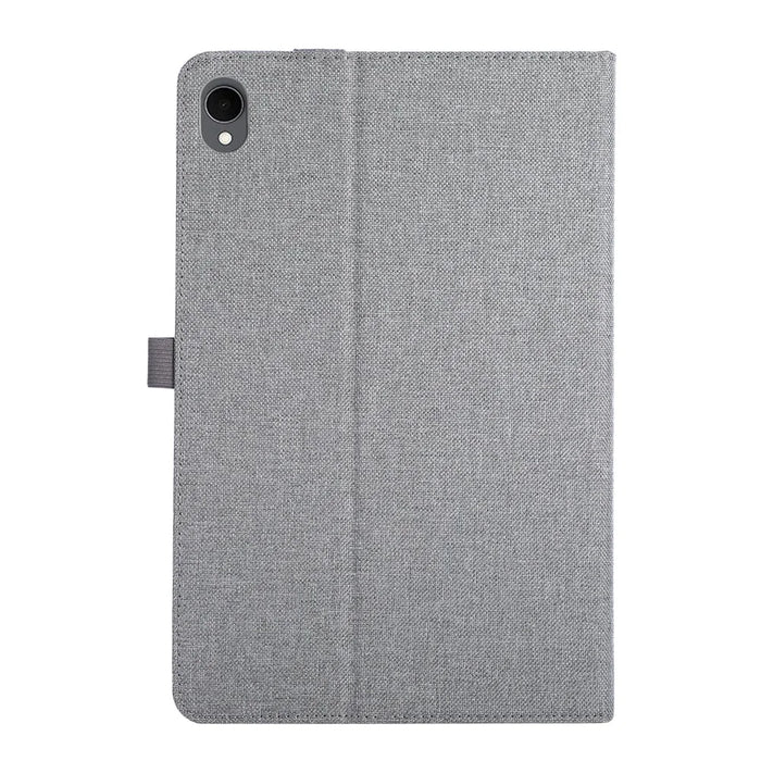 For Samsung Galaxy Tab S11 Case with Stand Card Holder Cloth Texture Leather Tablet Cover - Grey - 5