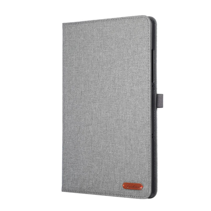 For Samsung Galaxy Tab S11 Case with Stand Card Holder Cloth Texture Leather Tablet Cover - Grey - 6