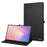 For Samsung Galaxy Tab S11 Ultra Case with Stand Card Holder Cloth Texture Leather Tablet Cover - Black - 1