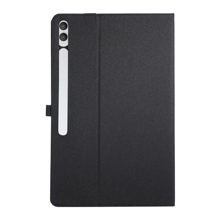 For Samsung Galaxy Tab S11 Ultra Case with Stand Card Holder Cloth Texture Leather Tablet Cover - Black - 5