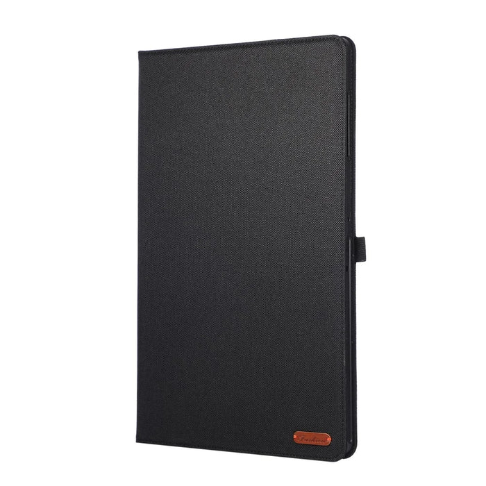 For Samsung Galaxy Tab S11 Ultra Case with Stand Card Holder Cloth Texture Leather Tablet Cover - Black - 6