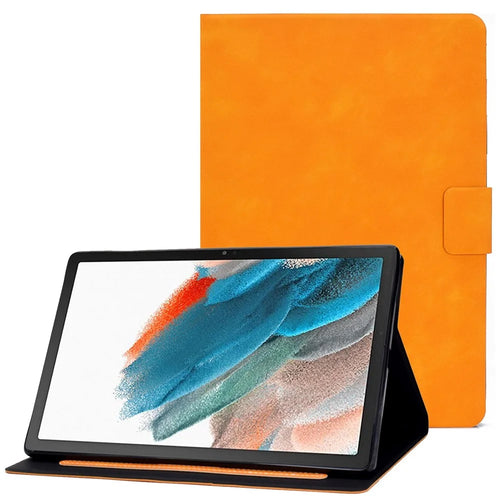 For Samsung Galaxy Tab A8 10.5 (2021) / (2022) SM-X205 / SM-X200 Leather Tablet Case Card Holder Stand Cover - Orange - 1