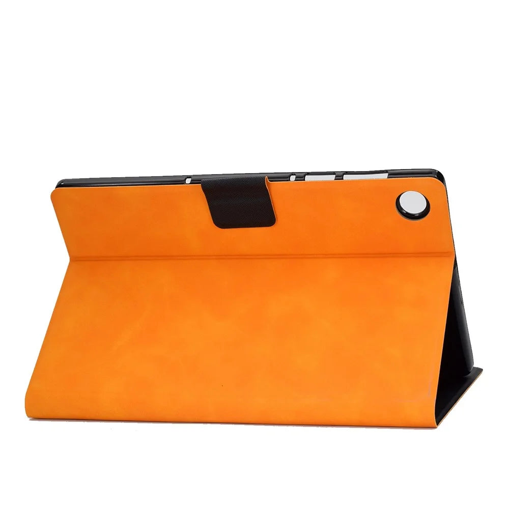 For Samsung Galaxy Tab A8 10.5 (2021) / (2022) SM-X205 / SM-X200 Leather Tablet Case Card Holder Stand Cover - Orange - 3