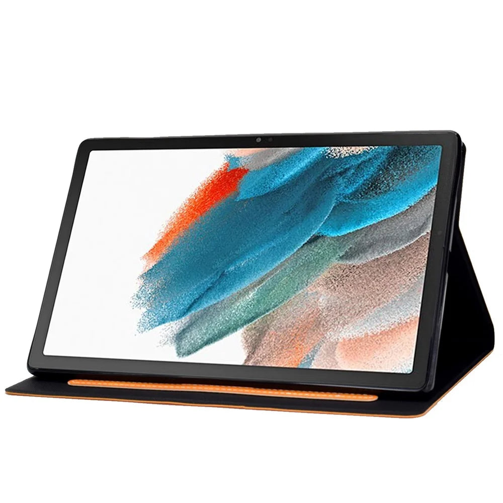 For Samsung Galaxy Tab A8 10.5 (2021) / (2022) SM-X205 / SM-X200 Leather Tablet Case Card Holder Stand Cover - Orange - 4