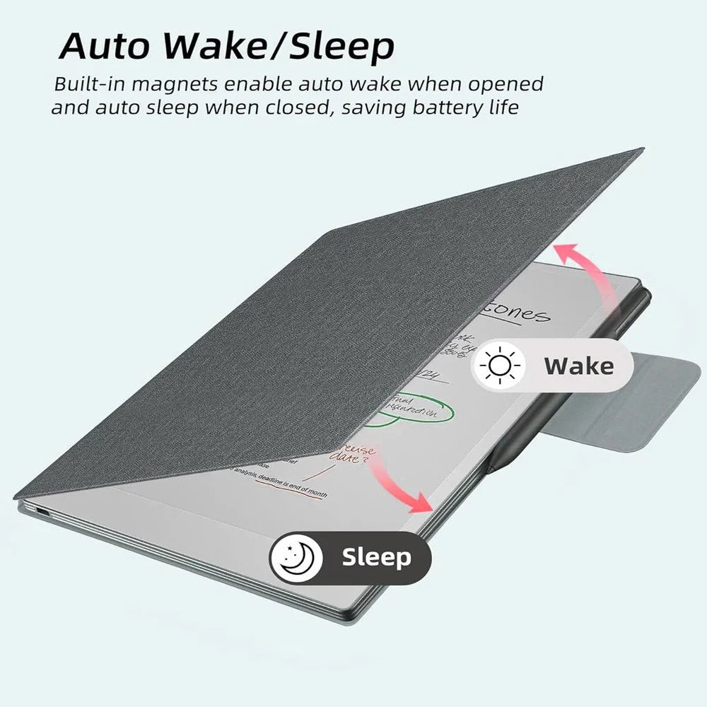 For ReMarkable Paper Pro Move Case Magnetic Closure PU Leather Flip Protective Cover Auto Wake  /  Sleep - Grey - 7